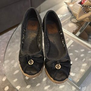 Black Tory Burch wedges size 7.5